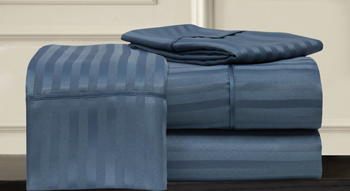 DOBBY STRIPE SHEET COLLECTION CORONET BLUE